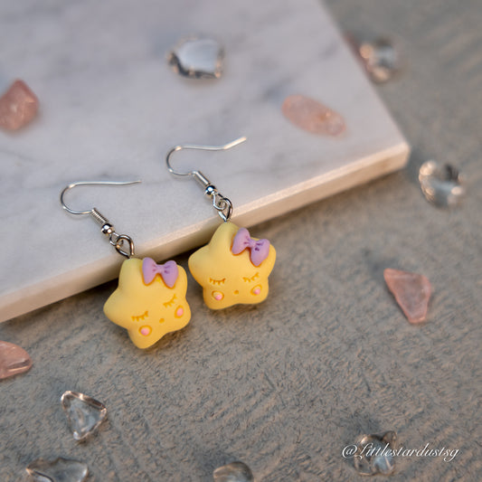 Sleepy Star (Purple Ribbon) | Earrings