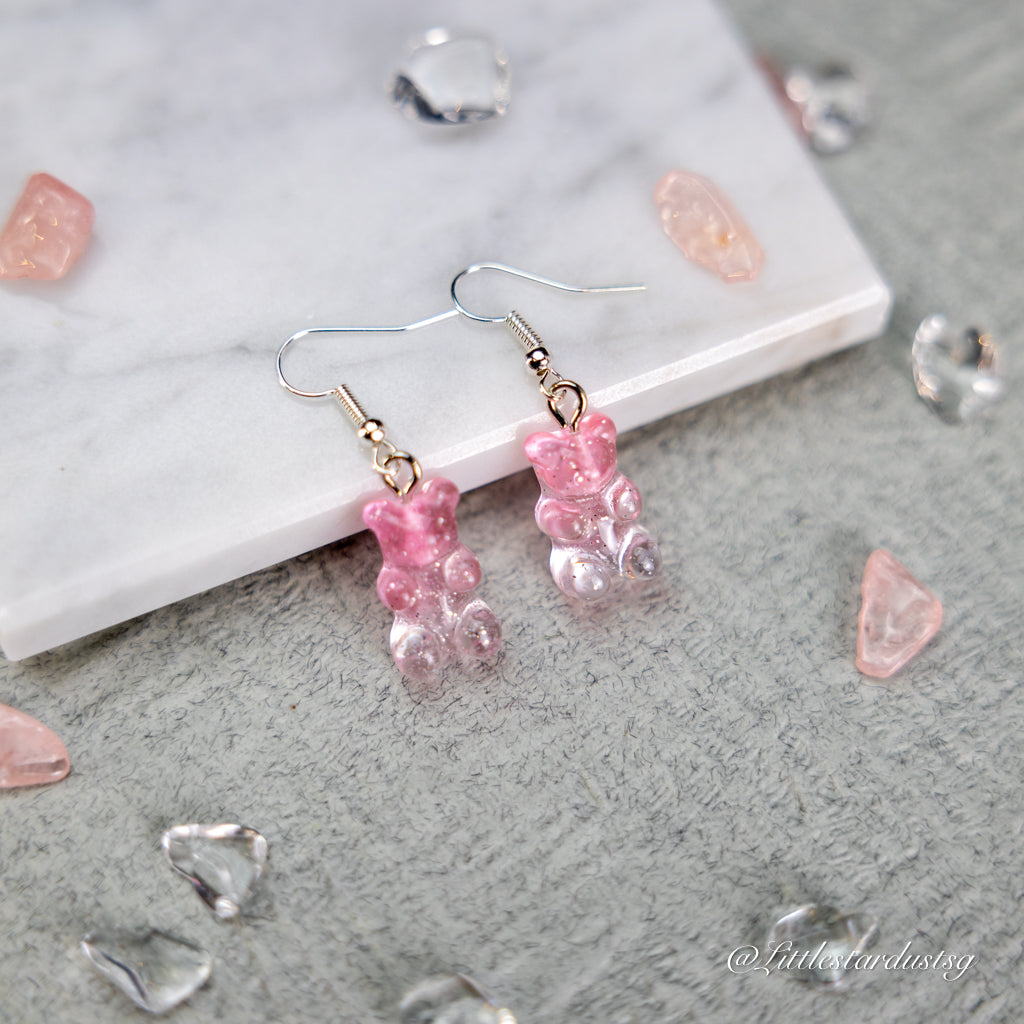 Crystal Bear (Crystal Pink) | Earrings