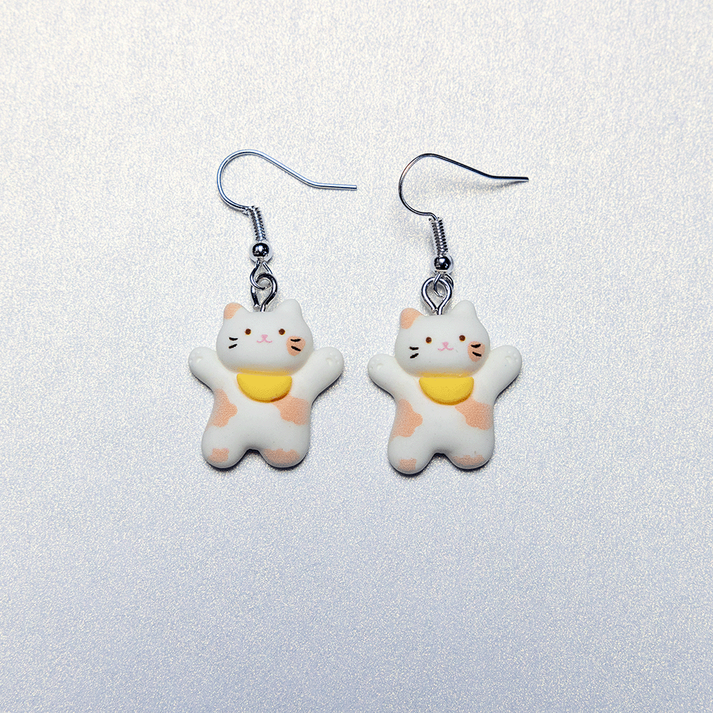 Yellow Bib Cat | Earrings