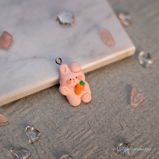 Blushing Pink Bunny (Carrot Edition) | Keychain