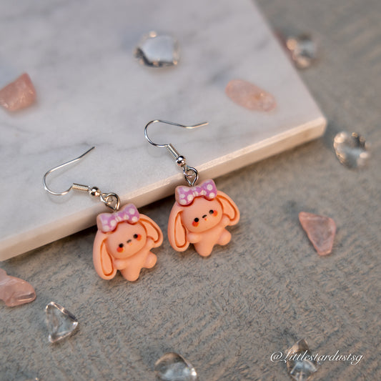 Pink Ribbon Rabbit | Earrings