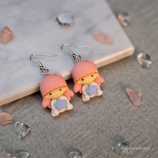 Pink Hair Girl (Star) | Earrings