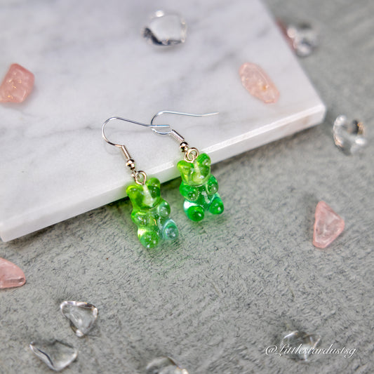 Crystal Bear (Green) | Earrings