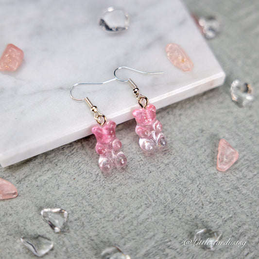 Crystal Bear (Crystal Pink) | Earrings