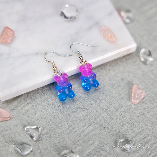 Crystal Bear (Pink & Blue) | Earrings