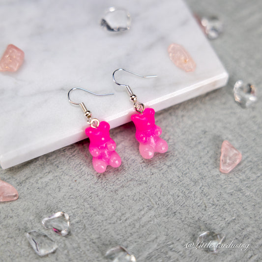 Crystal Bear (Pink Gradient) | Earrings