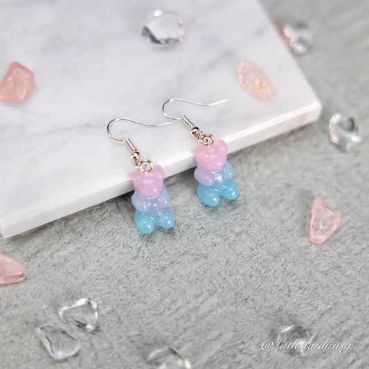 Crystal Bear (Pink & Blue) | Earrings