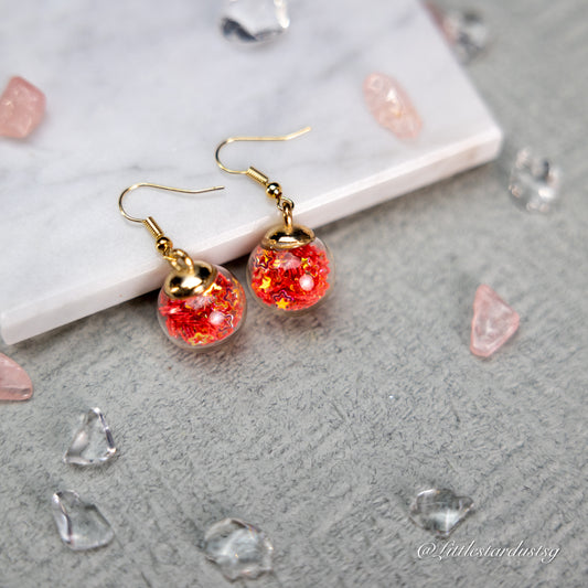 Crystal Globe (Lava) | Earrings