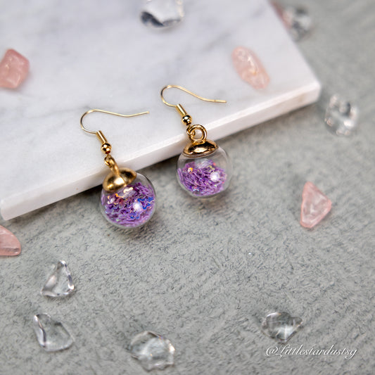 Crystal Globe (Luxurious Purple) | Earrings