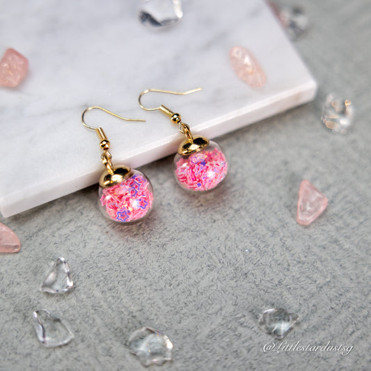 Crystal Globe (Pink) | Earrings